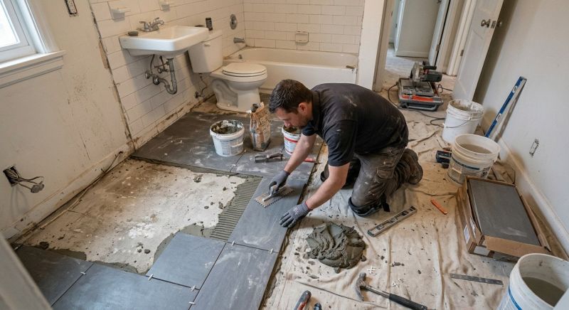 Bathroom Floor Replacement in Denver County, CO
